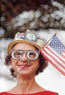 USA. Supporter of Barry Goldwater presidential candidate. 1964. © Eve Arnold / Magnum Photos