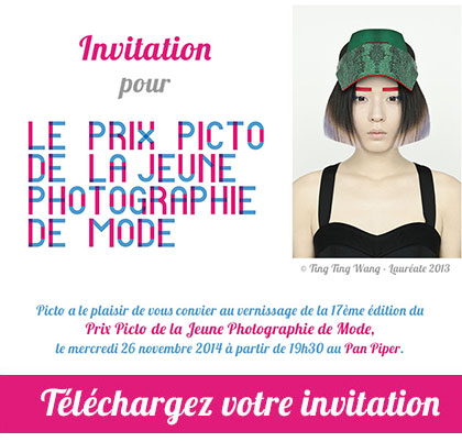 Invitation au Prix Picto de la Jeune Photographie de Mode