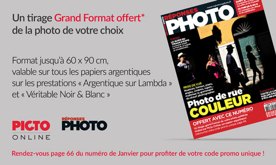 Offre spéciale Picto Online dans le magazine Réponses Photo de janvier